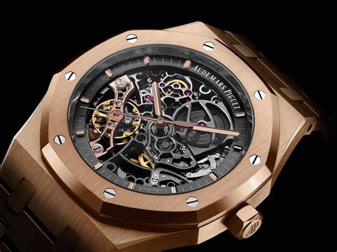 audemars piguet royal oak leather gold stra|Audemars Piguet openworked.